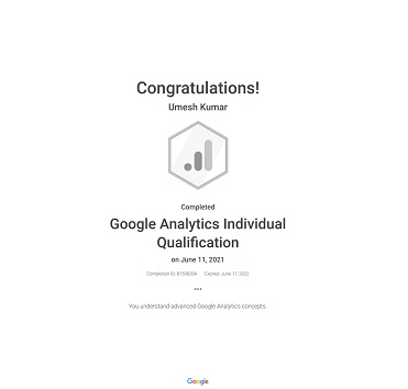 Google Analytics Individual Qualification